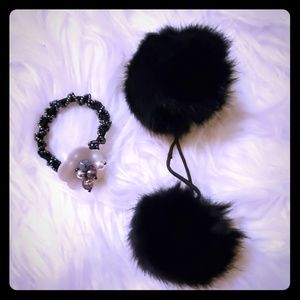 Boutique bundle of two ponytail holders black